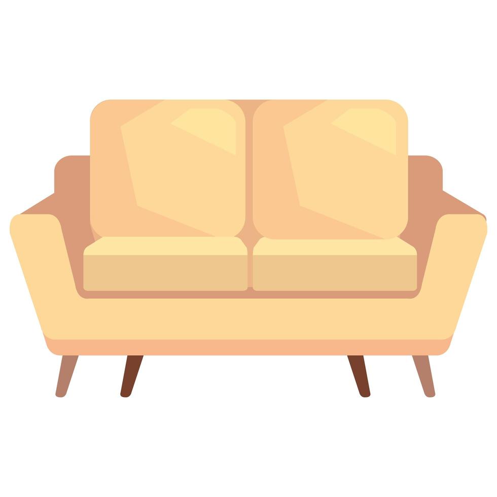 sofa amarillo comodo vector