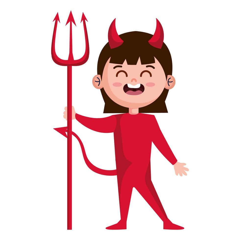 girl with devil costume vector