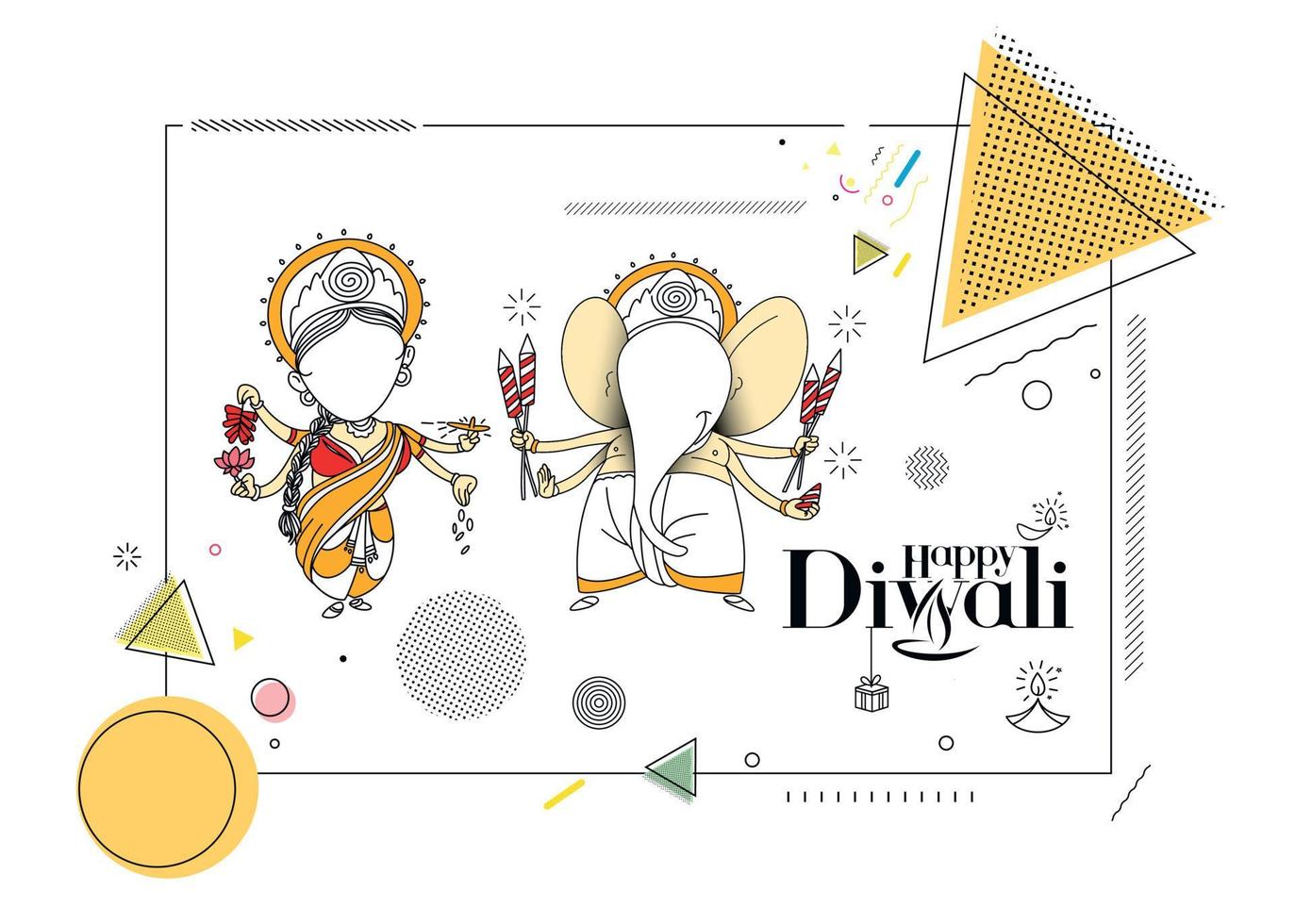 cartel de banner de venta de feliz diwali, ilustración vectorial. vector