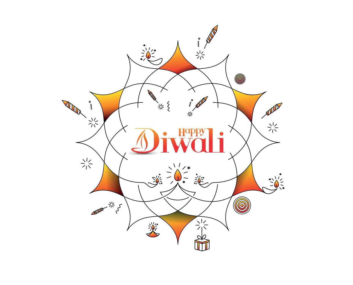 Fondo feliz diwali, ilustración vectorial. vector