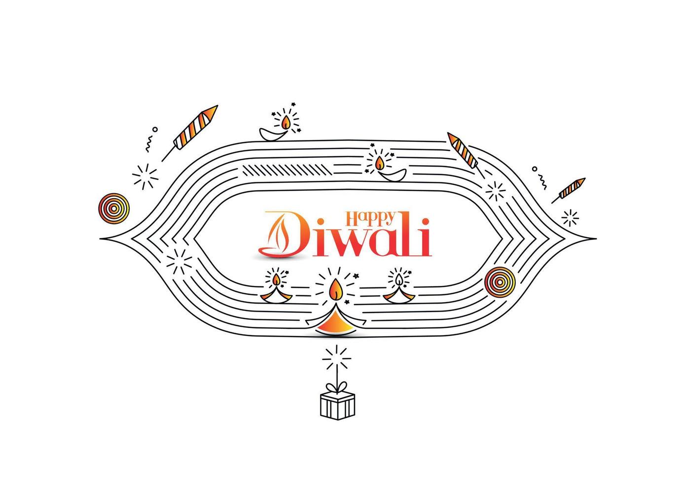 Happy Diwali Background, Vector illustration.