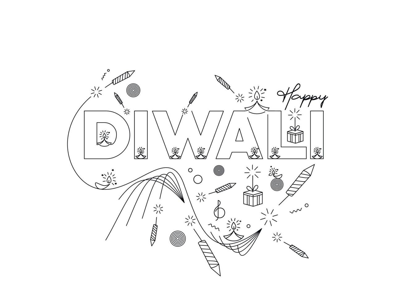 banner de venta de descuento feliz diwali, ilustración vectorial. vector