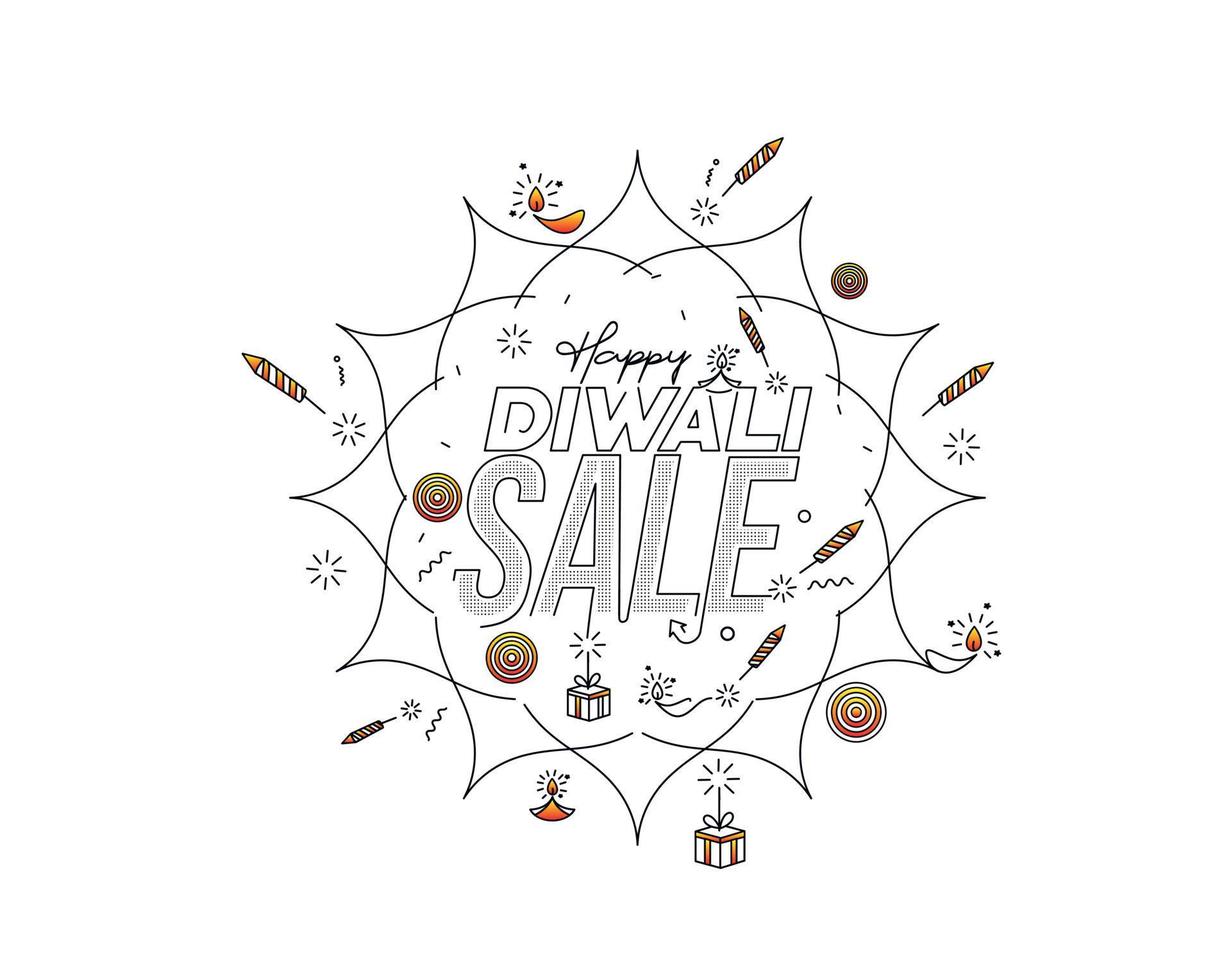 Happy Diwali Sale Banner Poster, Vector illustration.
