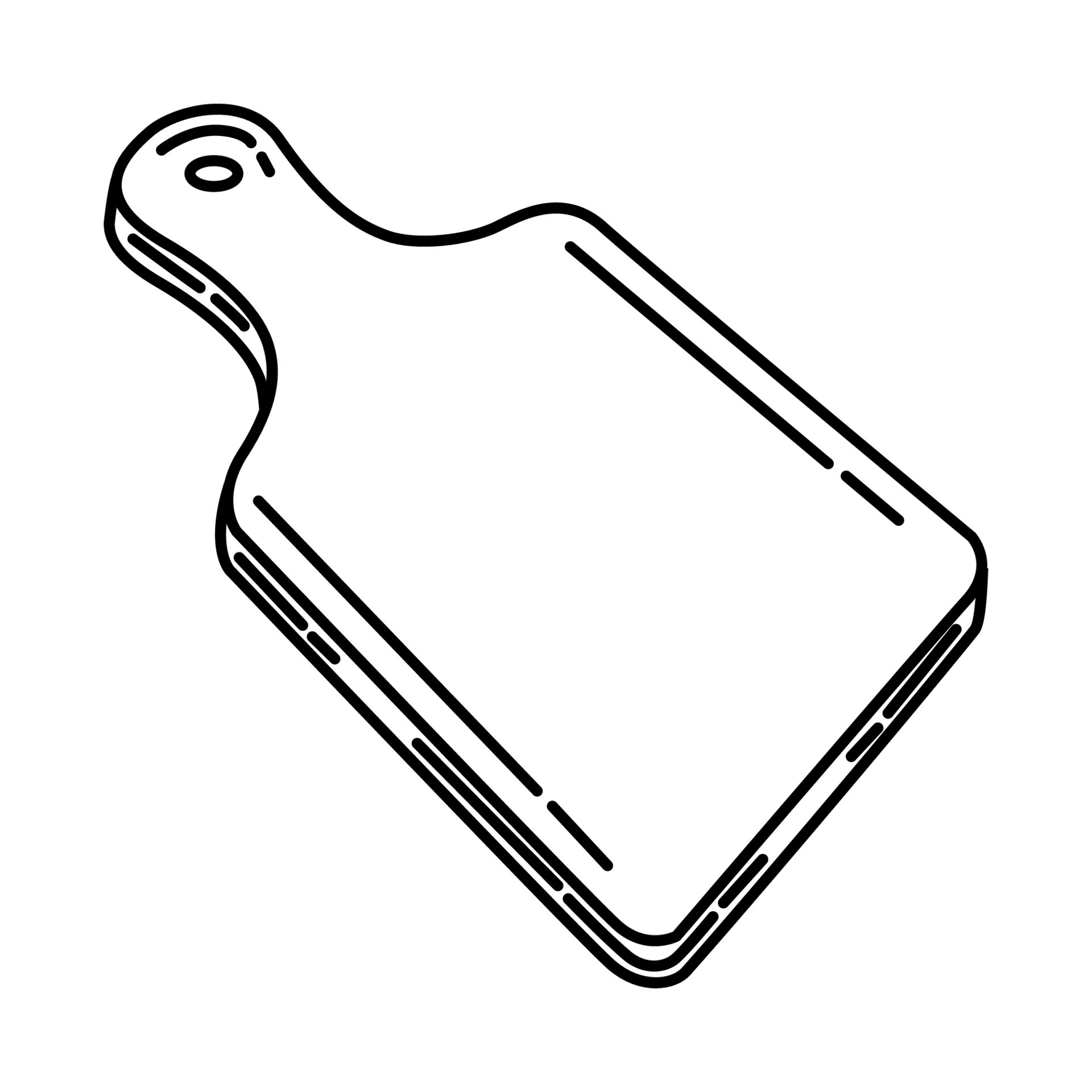 Wooden Cutting Board Icon. Doodle Hand Drawn or Outline Icon Style