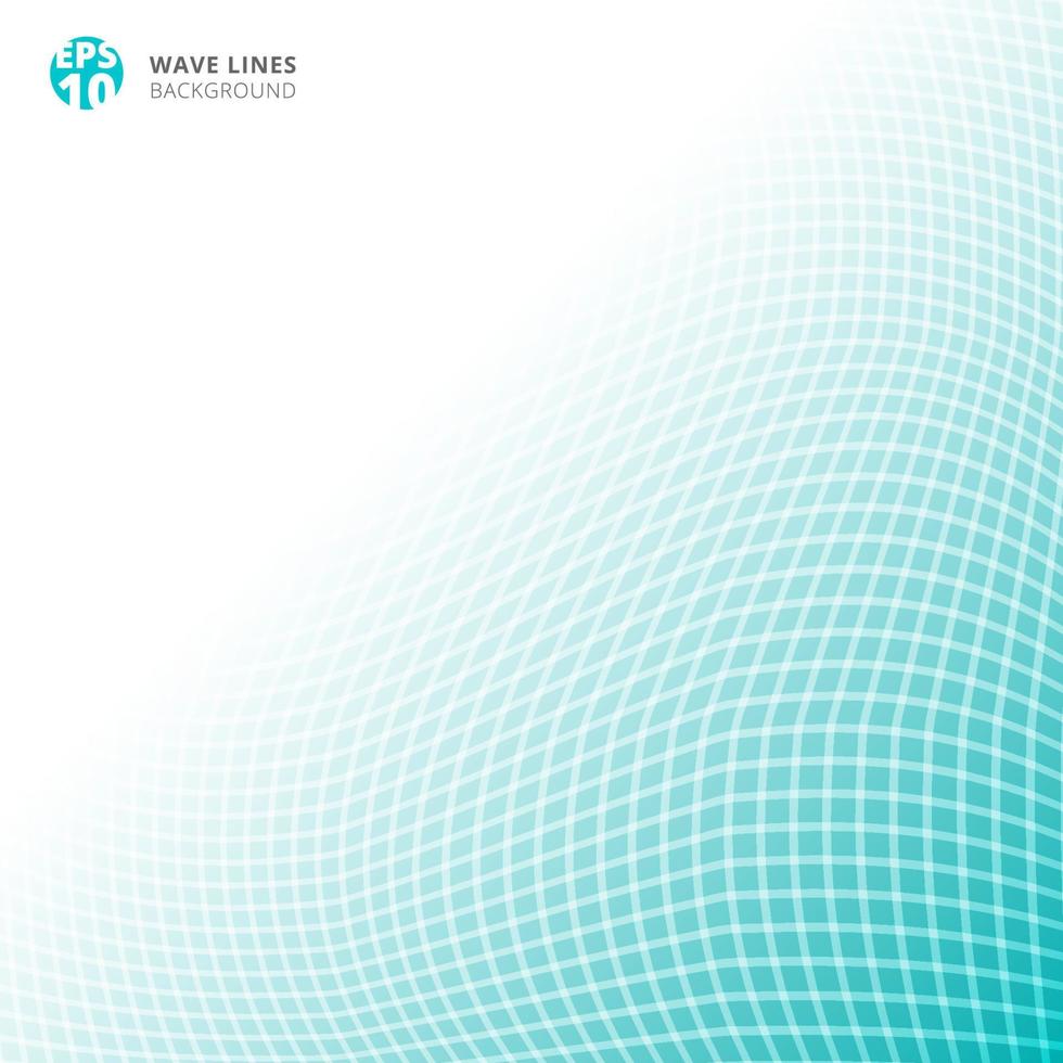 Abstract white lines wave weave on blue background with copy space. vector