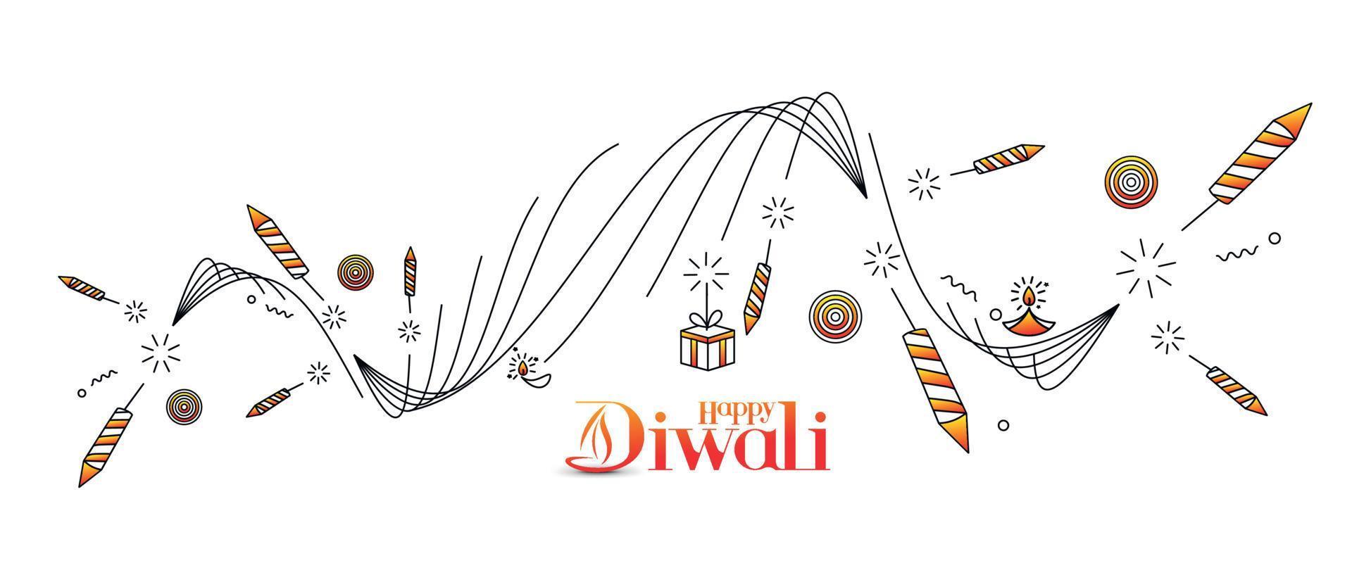 banner de venta de descuento feliz diwali, ilustración vectorial. vector