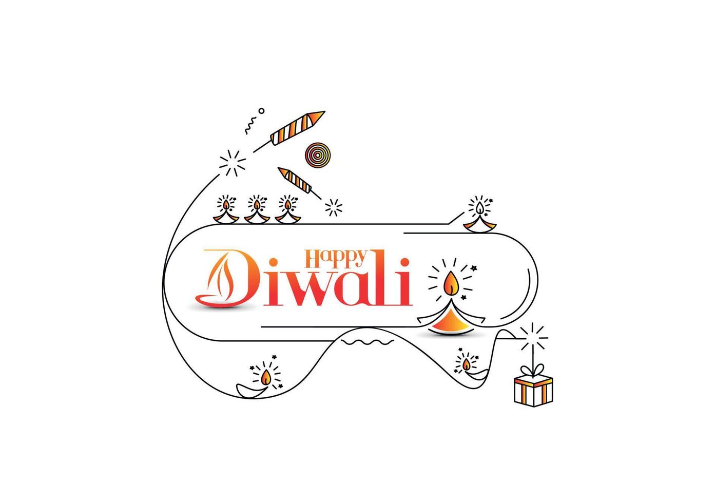 Happy Diwali Background, Vector illustration.