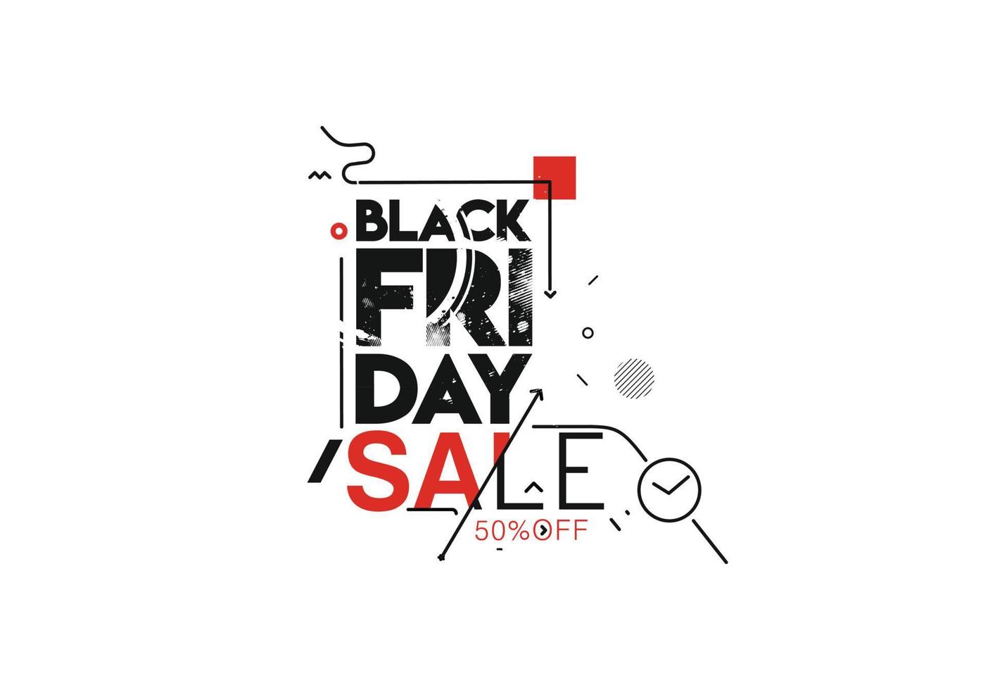 Cartel de promoción de venta de viernes negro o diseño de banner, oferta especial de venta, promoción y plantilla de vector de compras.