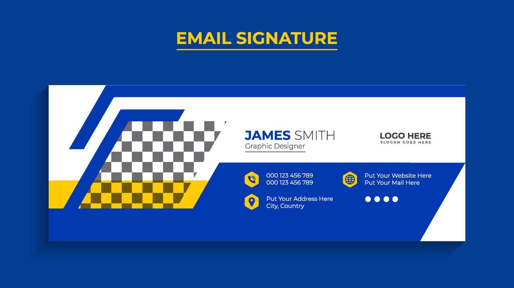 Professional modern Email signature or email footer Template design Pro Download vector