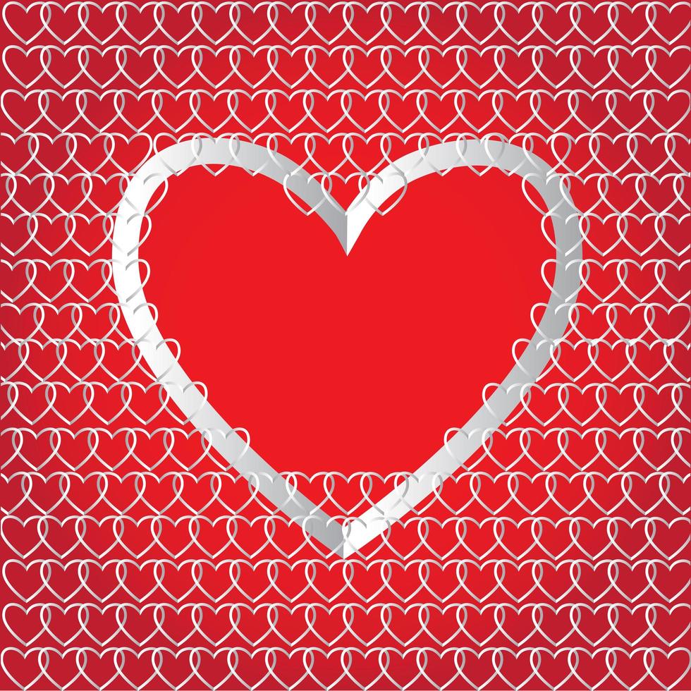 Chains of paper hearts vector