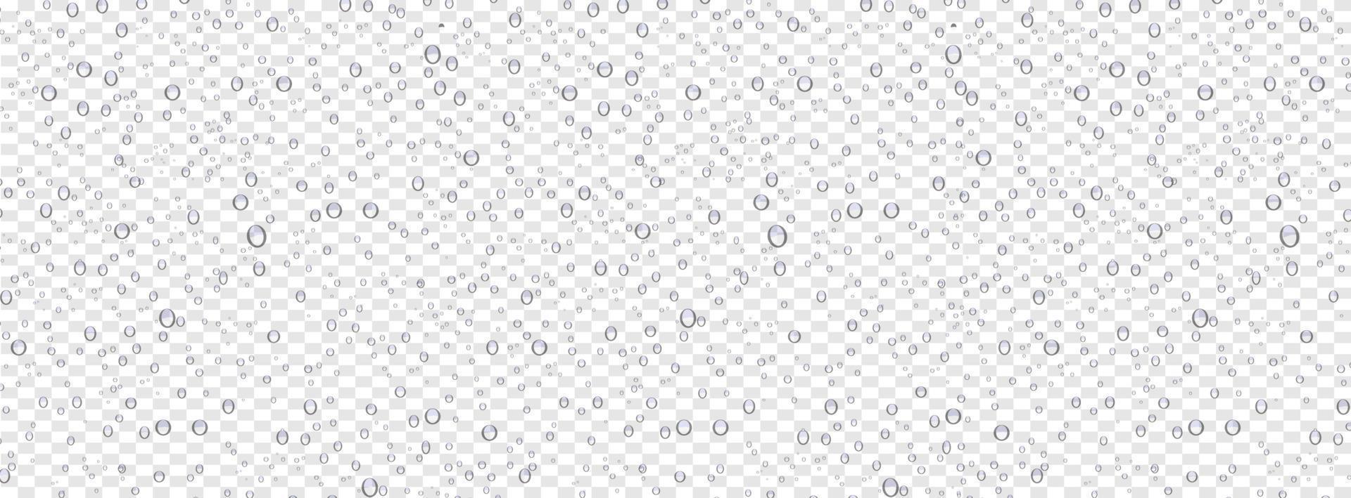 Water drops on transparent background, realistic style, vector elements