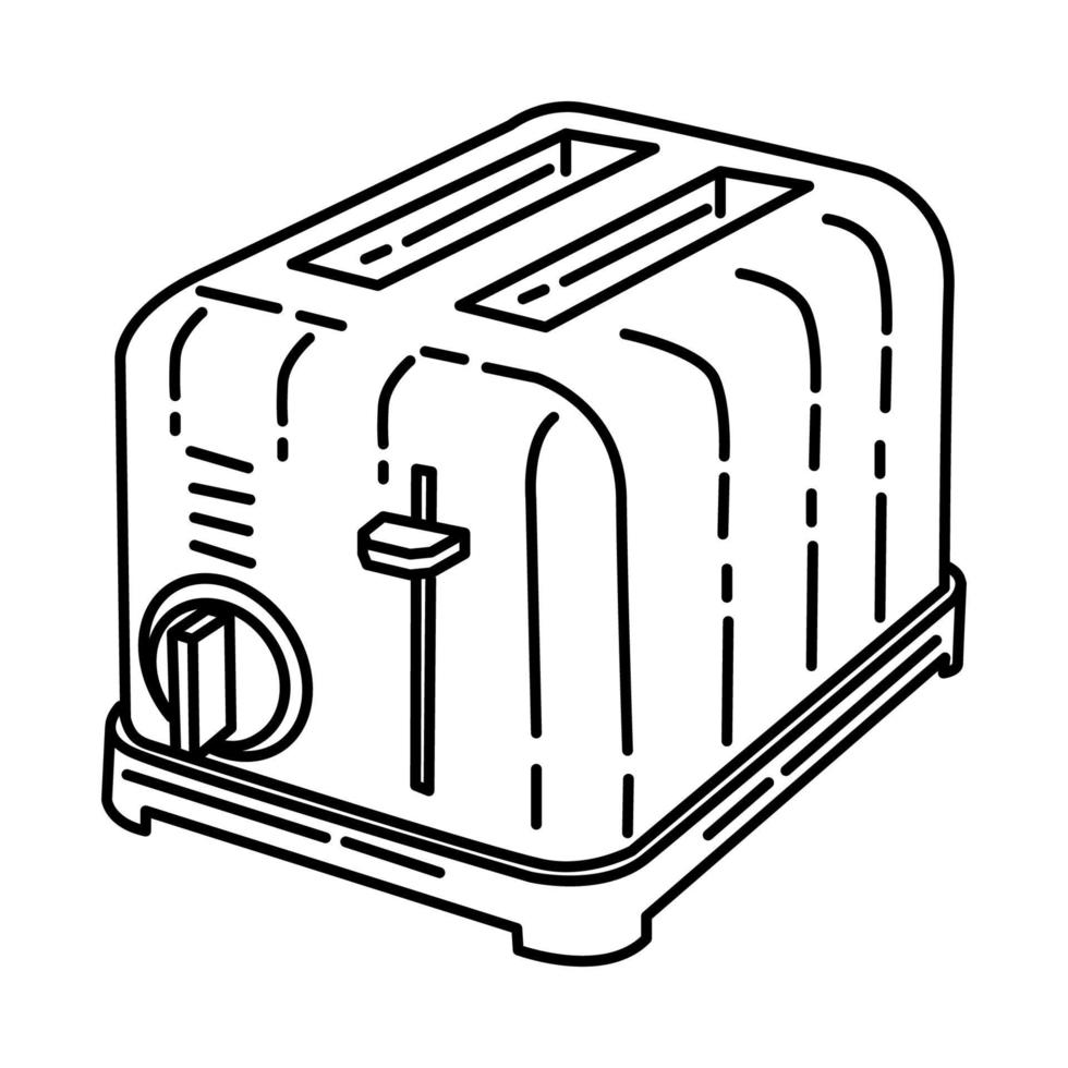 icono de tostadora. Doodle dibujado a mano o estilo de icono de contorno vector