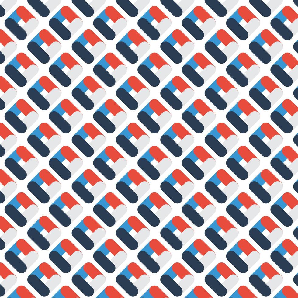 Abstract geometric rounded pattern overlapping color on white background. vector