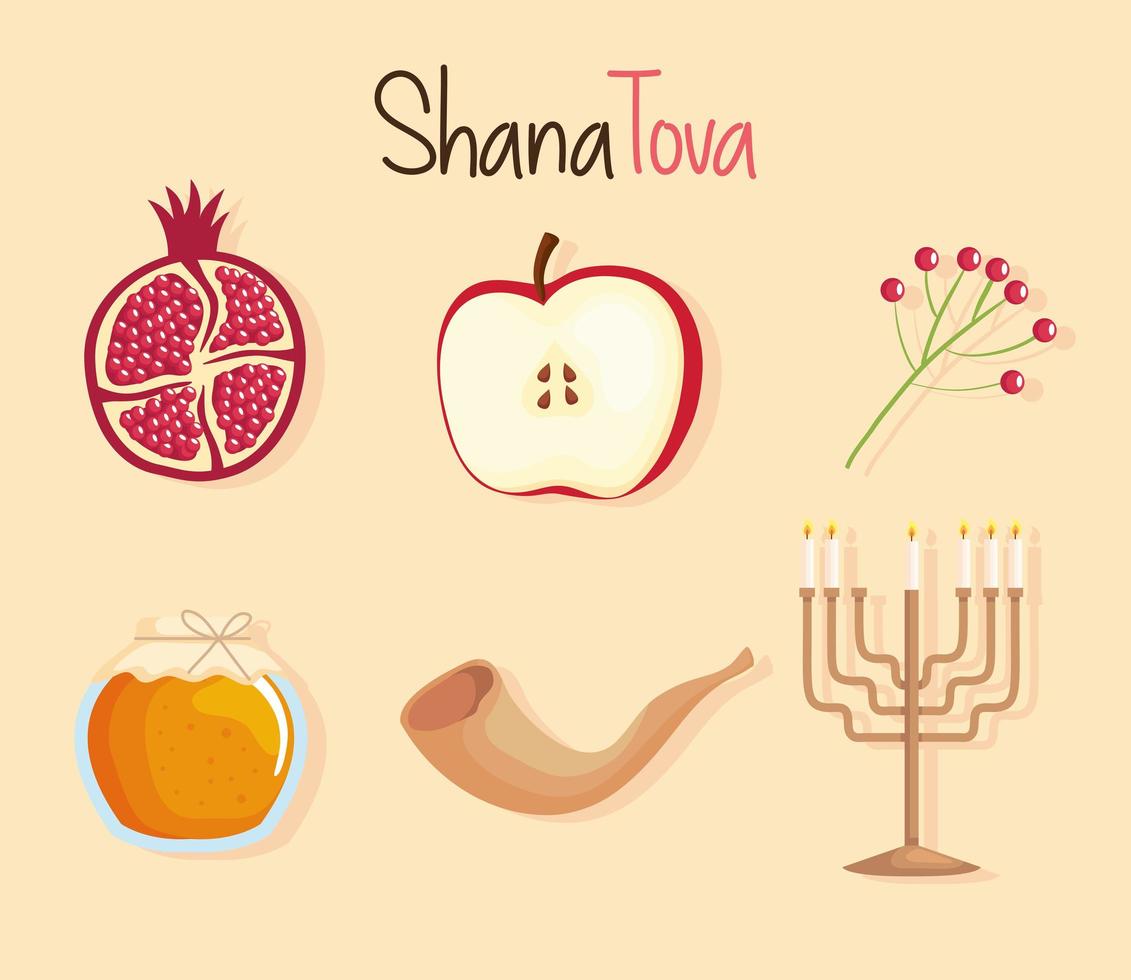 shana tova holiday vector