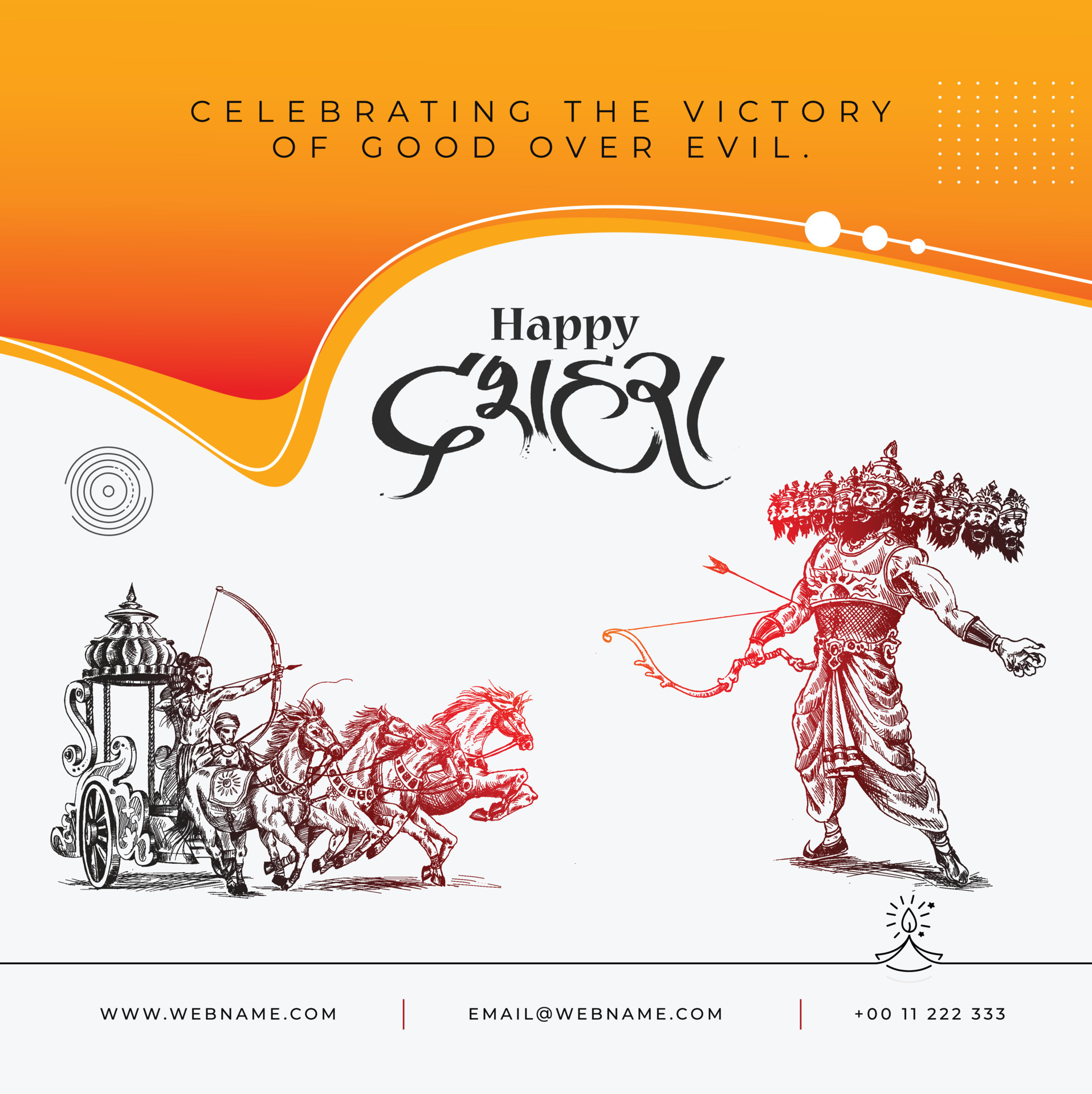 Dussehra Festival Digital Concept Instagram and Social Media Post Banner  Template. 4224844 Vector Art at Vecteezy