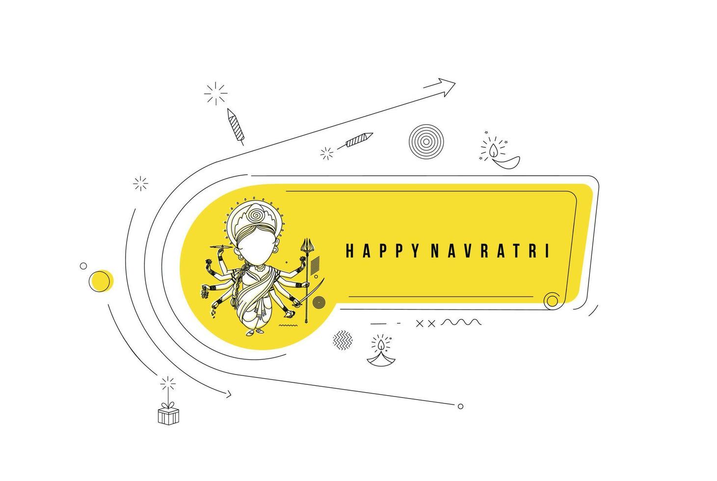 Happy Durga Puja Background Goddess Durga Hindu Festival Shubh Navratri or Durga Pooja. vector