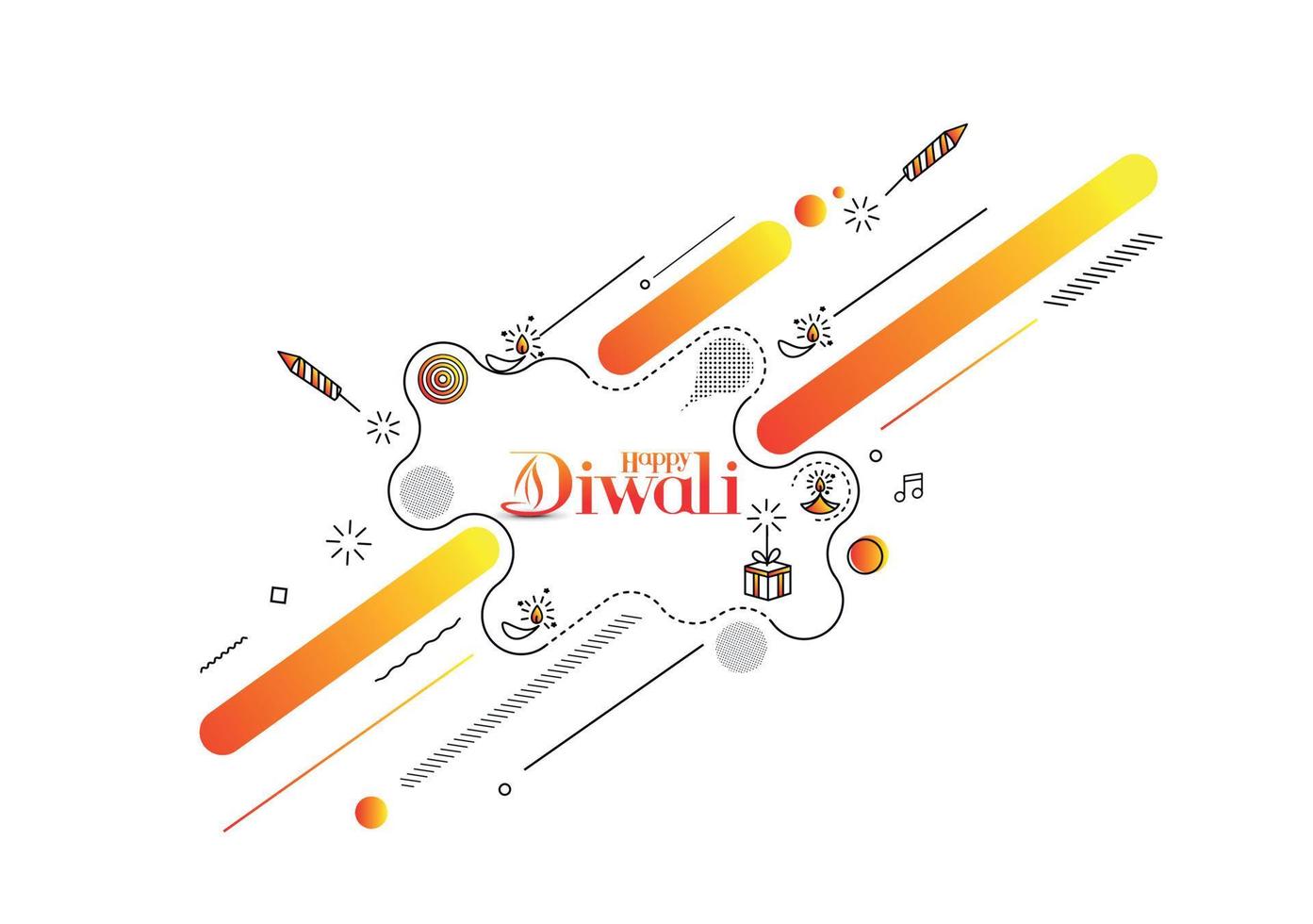 Happy Diwali Background, Vector illustration.