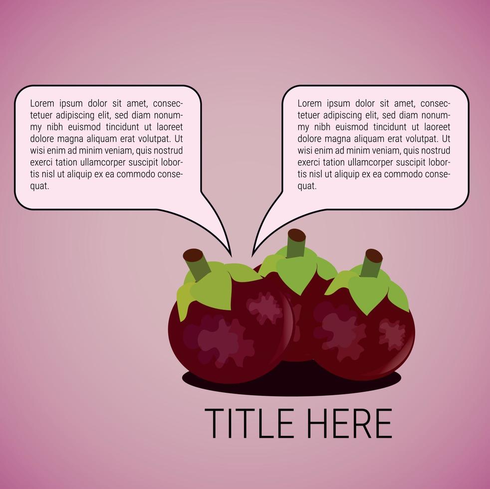 Fresh fruit mangosteen vector