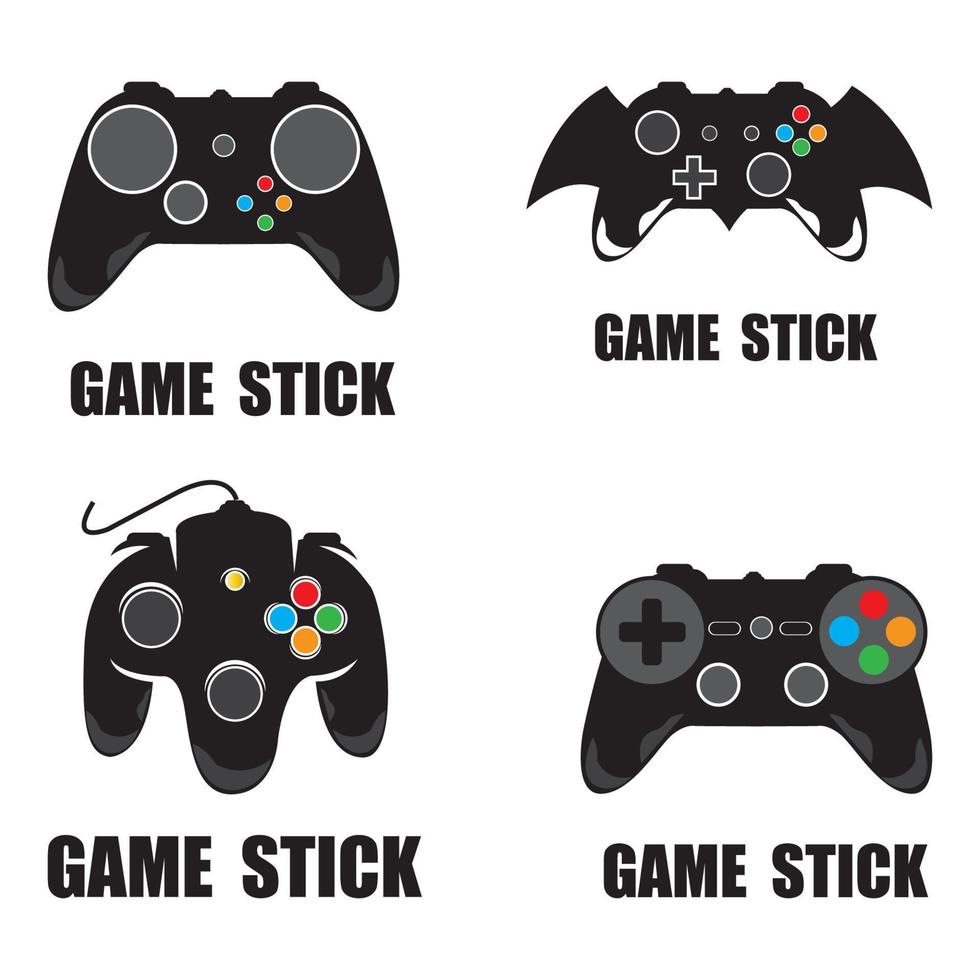 simple and cool free game stick icon vector logo