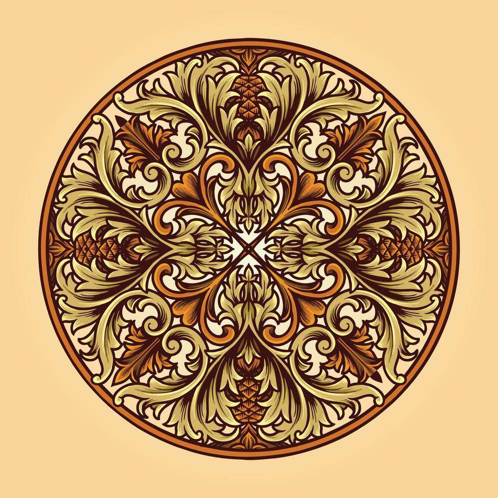 Mandala Classic Seamless Ornaments vector illustrations