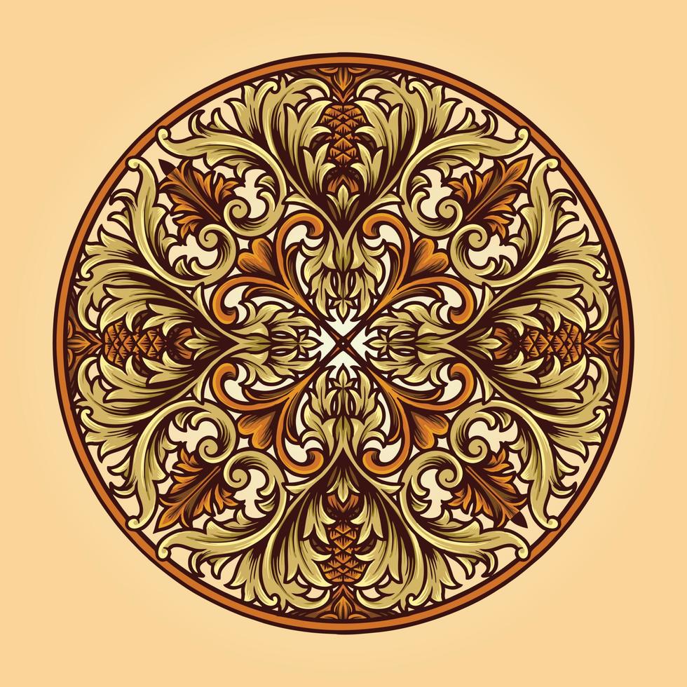 mandala clásico adornos sin costura ilustraciones vectoriales vector