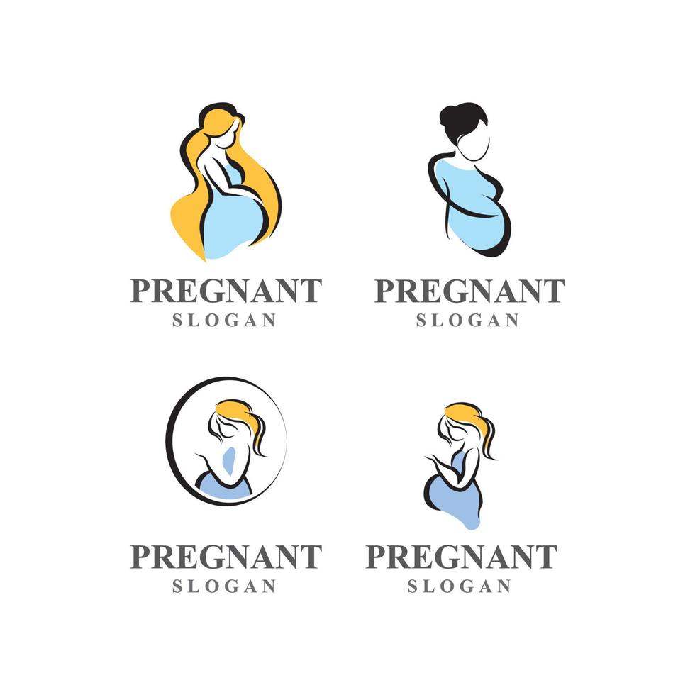 icono de vector de plantilla embarazada