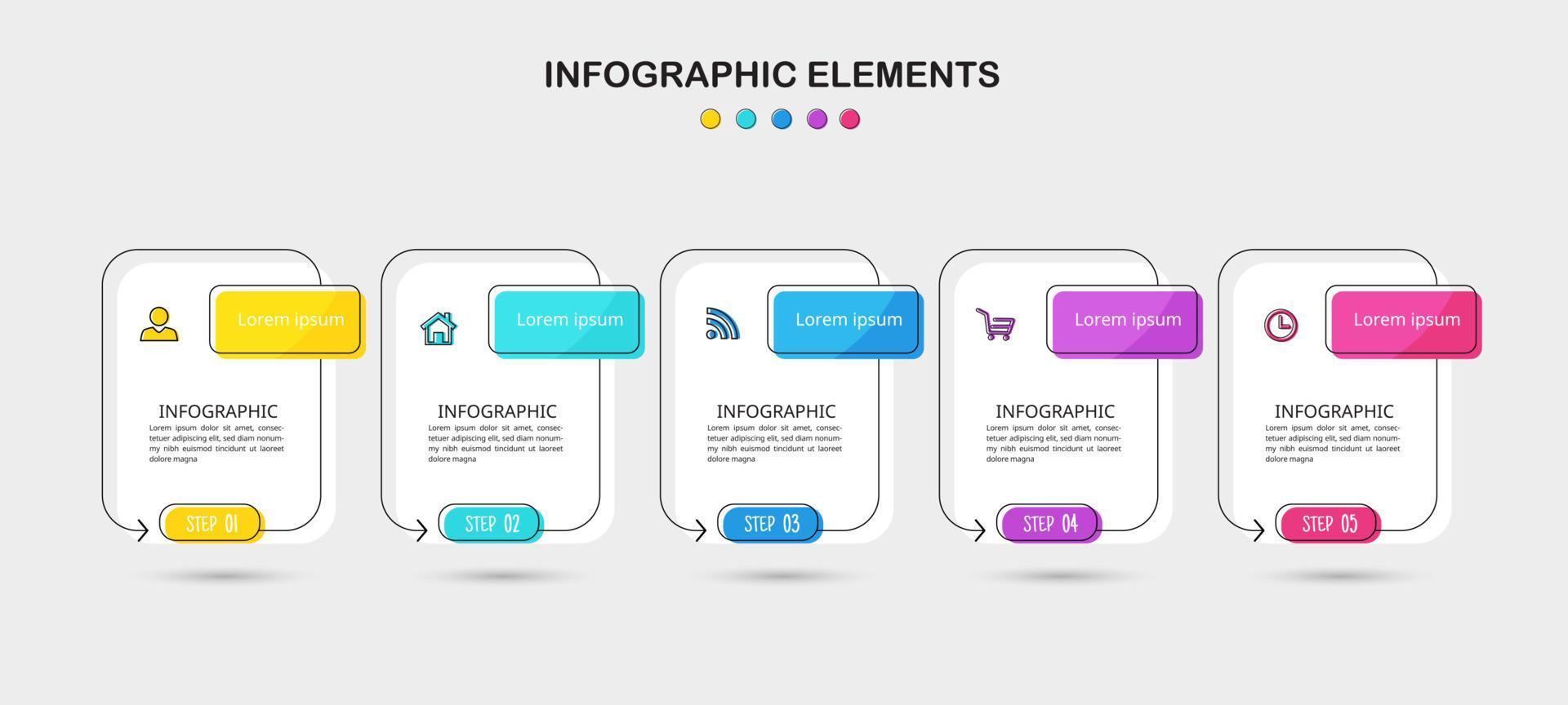 Thin line infographic template vector