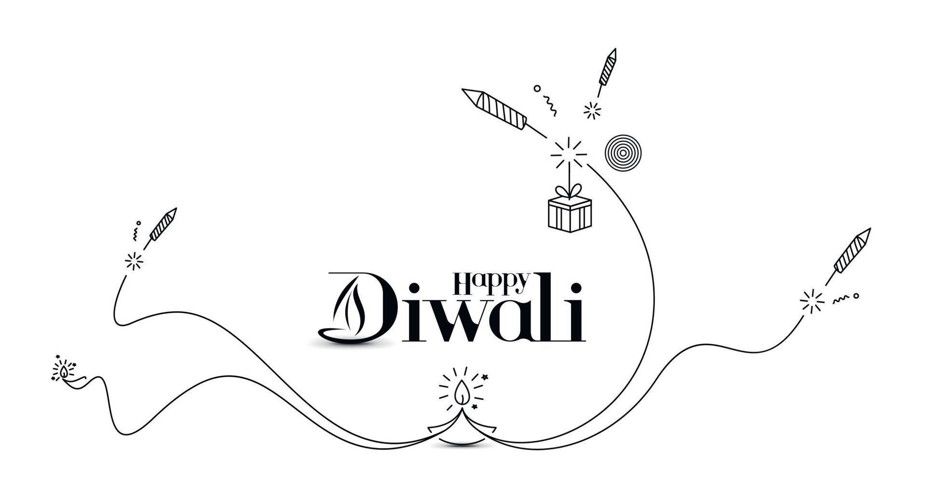 Happy Diwali Background, Vector illustration.