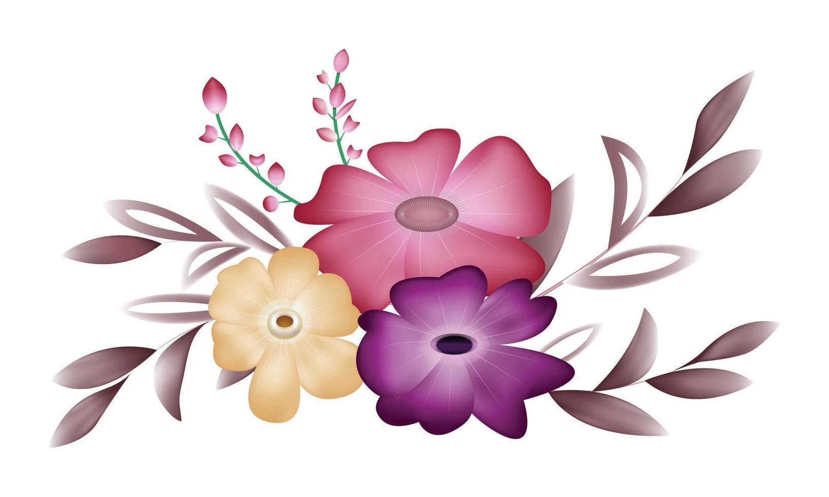 bunch of flowers vector