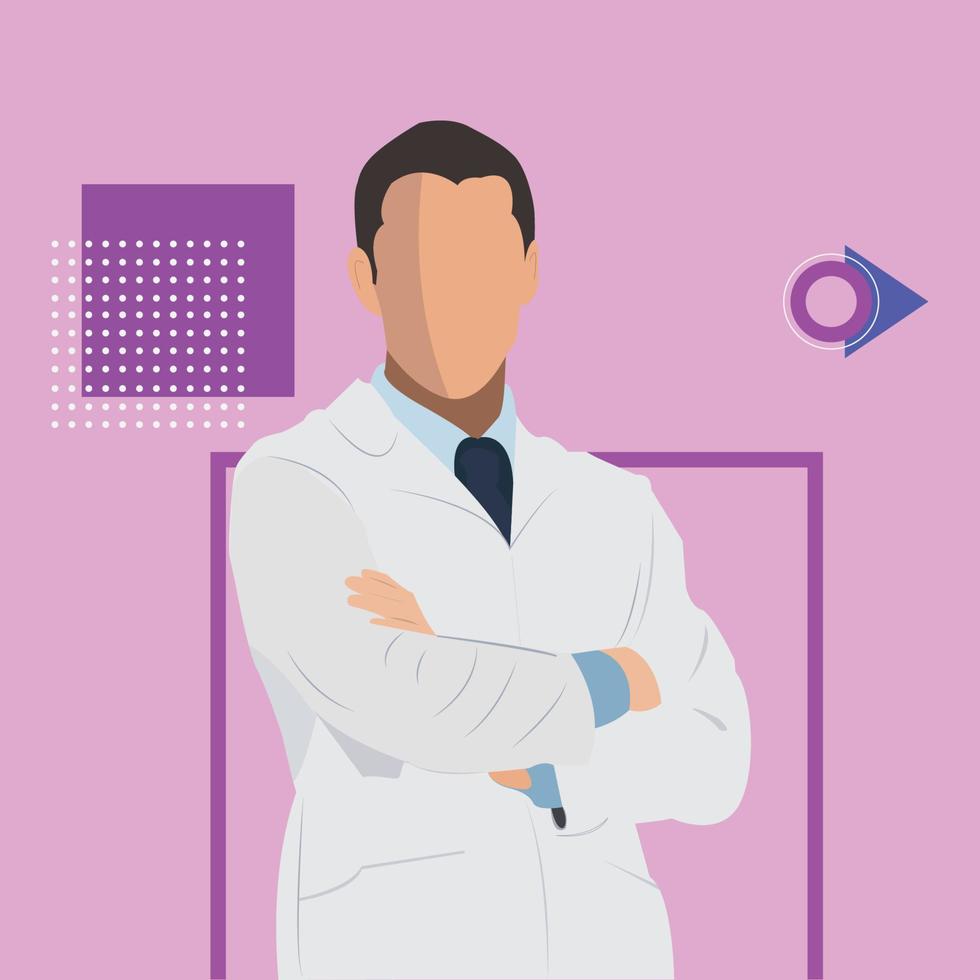 Easy editable vector medical doctor illustration