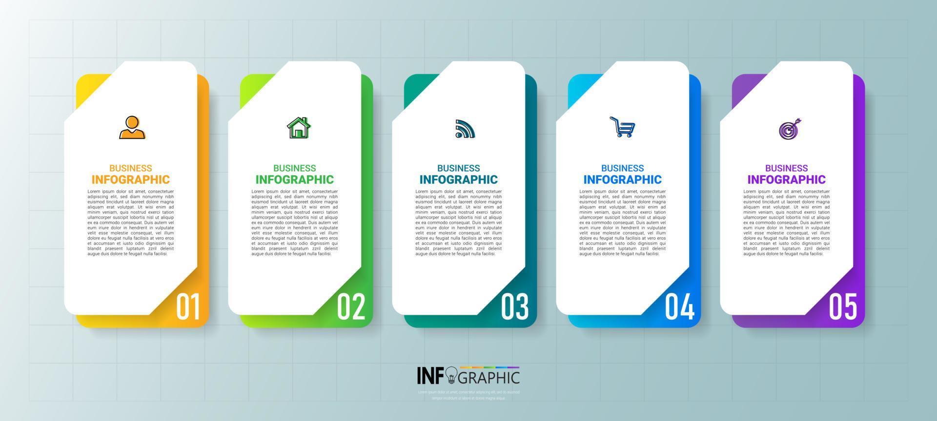 Colorful abstract business infographic vector
