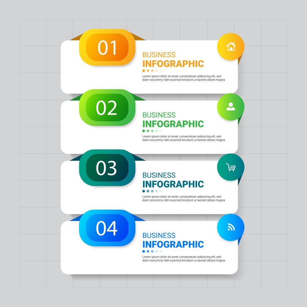 infografía de rectángulos de colores vector