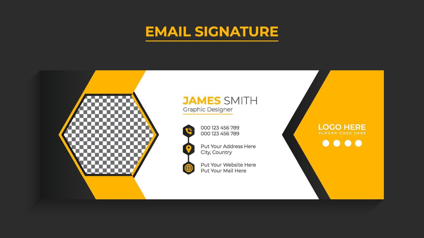 Professional modern Email signature or email footer Template design Pro Download vector
