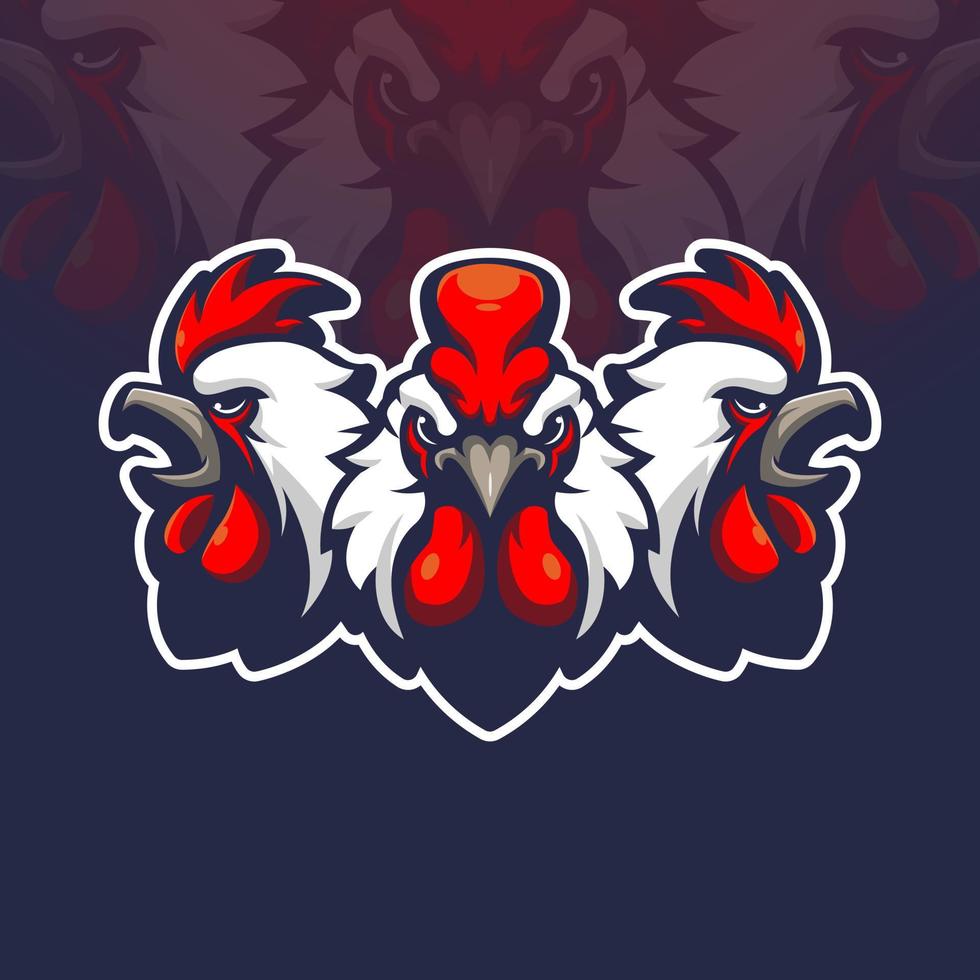 Chicken rooster mascot logo design vector with modern illustration concept style for badge, emblem and t shirt printing