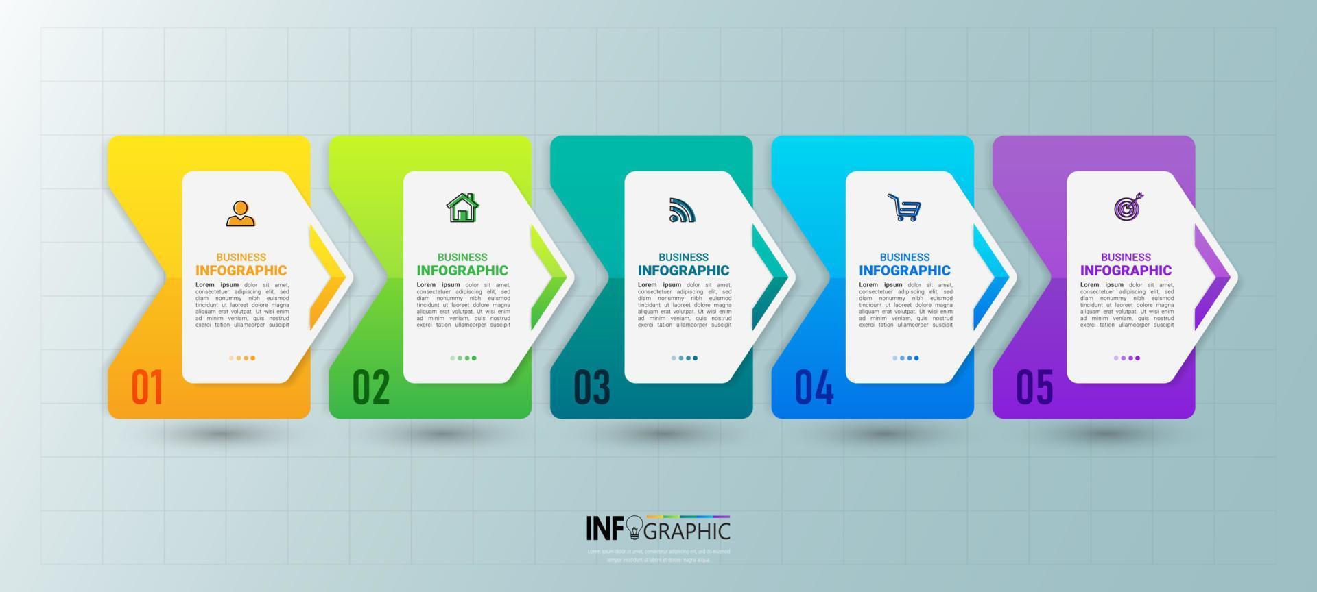 Process infographic template vector