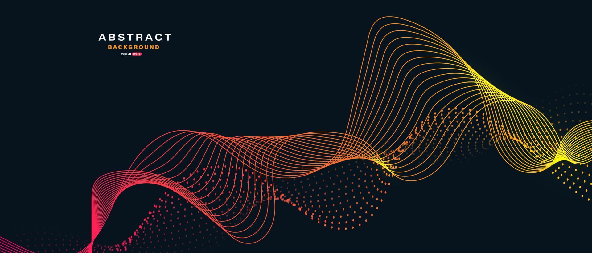 Abstract colorful background with flowing particles. vector