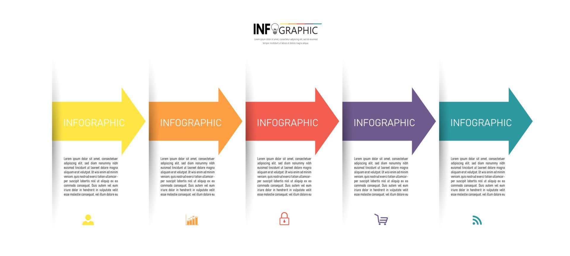 infografía de negocios abstracto colorido vector