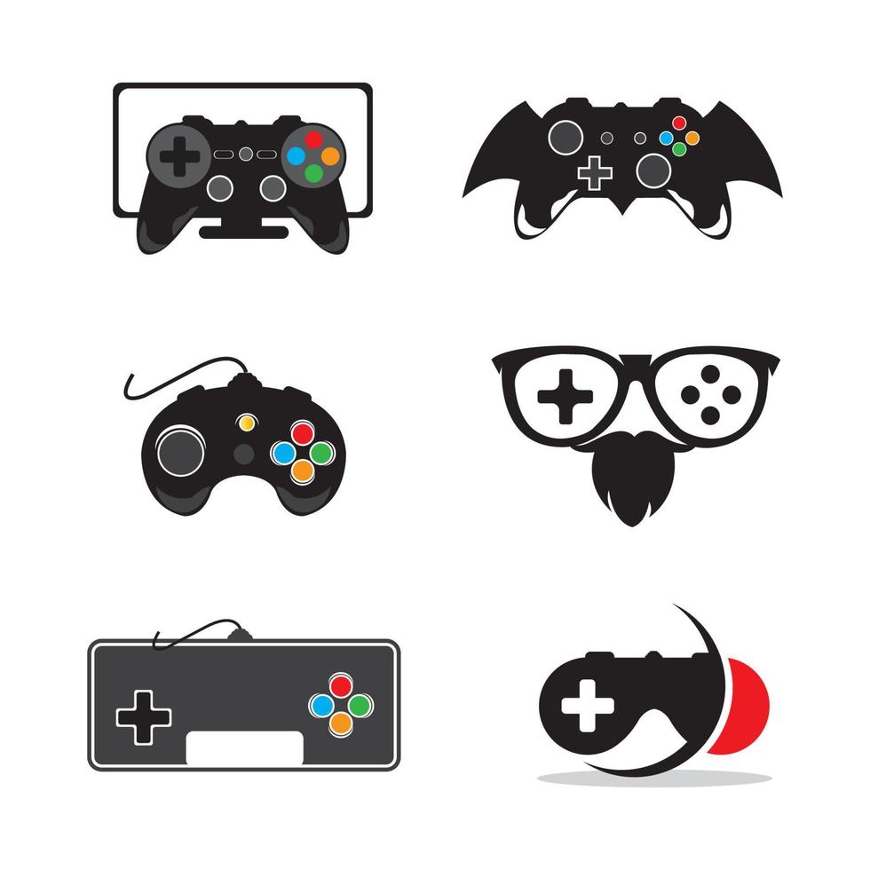 simple and cool free game stick icon vector logo