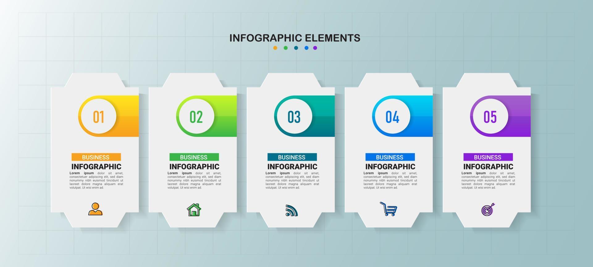 Process infographic template vector