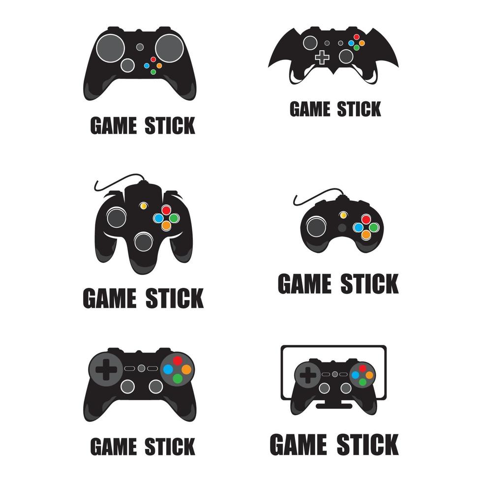 simple and cool free game stick icon vector logo