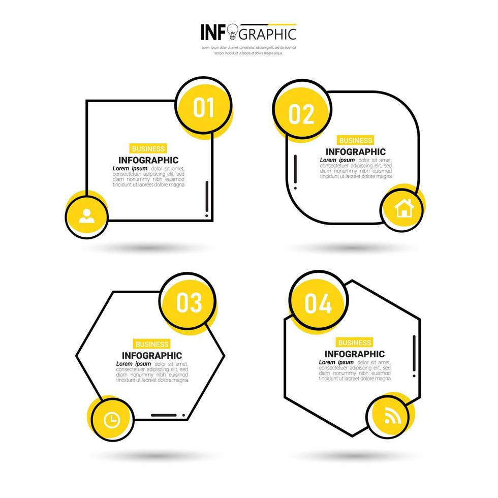 infografía de proceso plano lineal vector