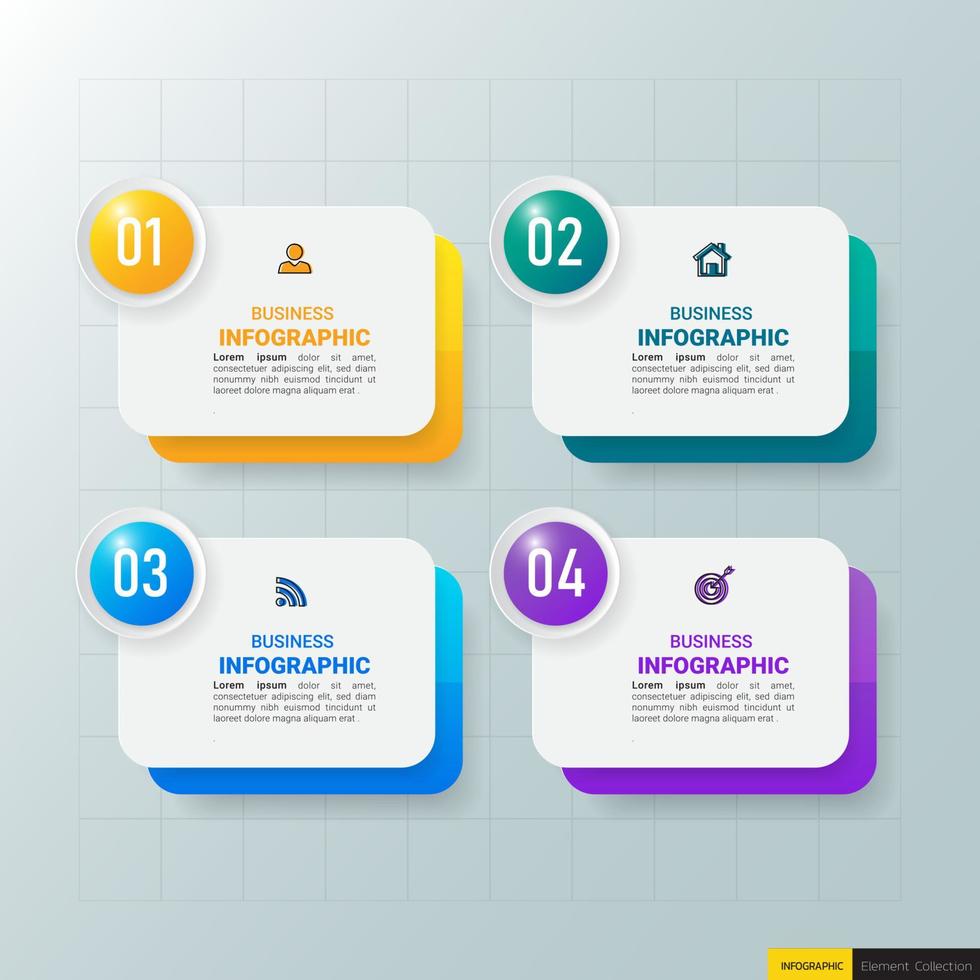 Process infographic template vector