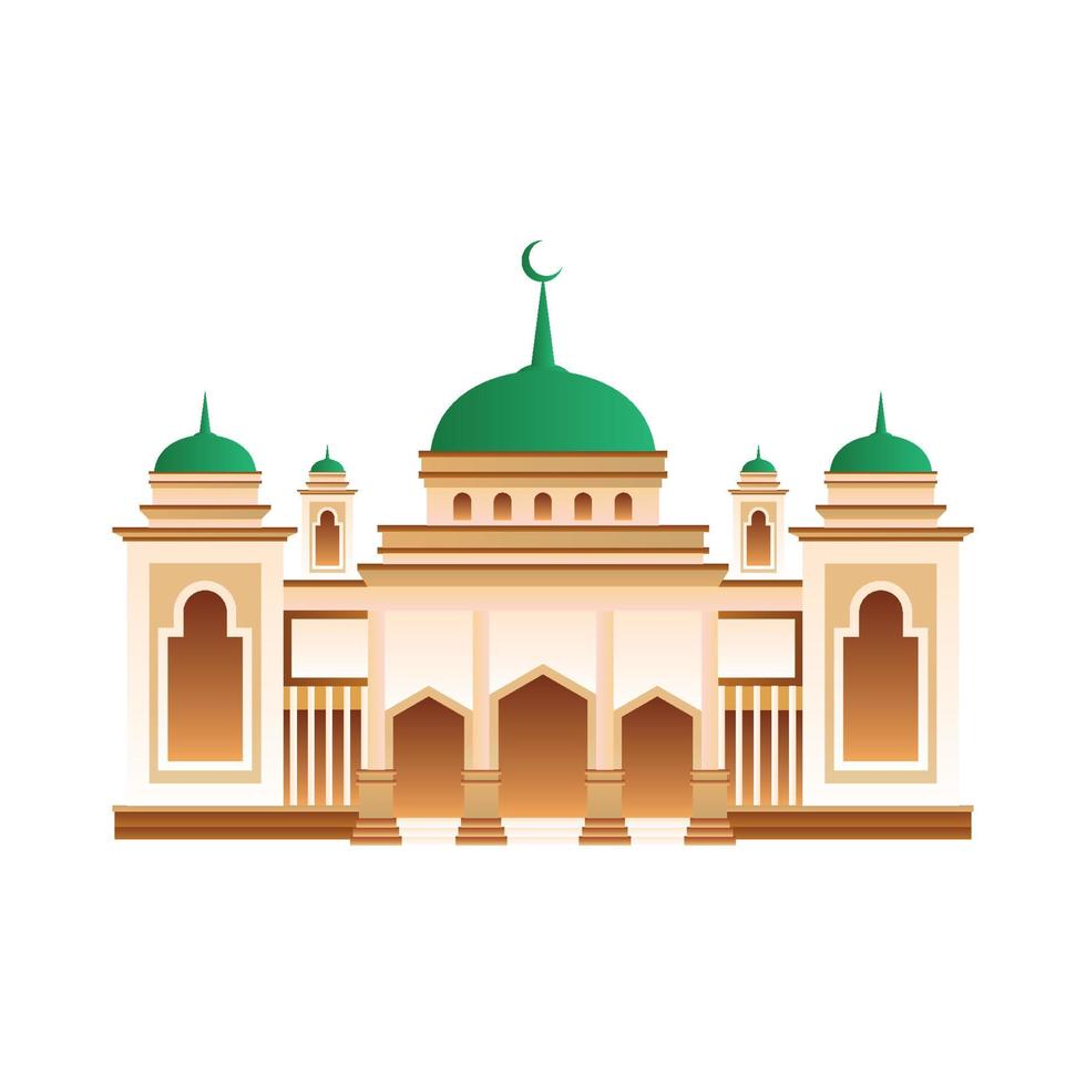 color degradado de mezquita con fondo blanco vector