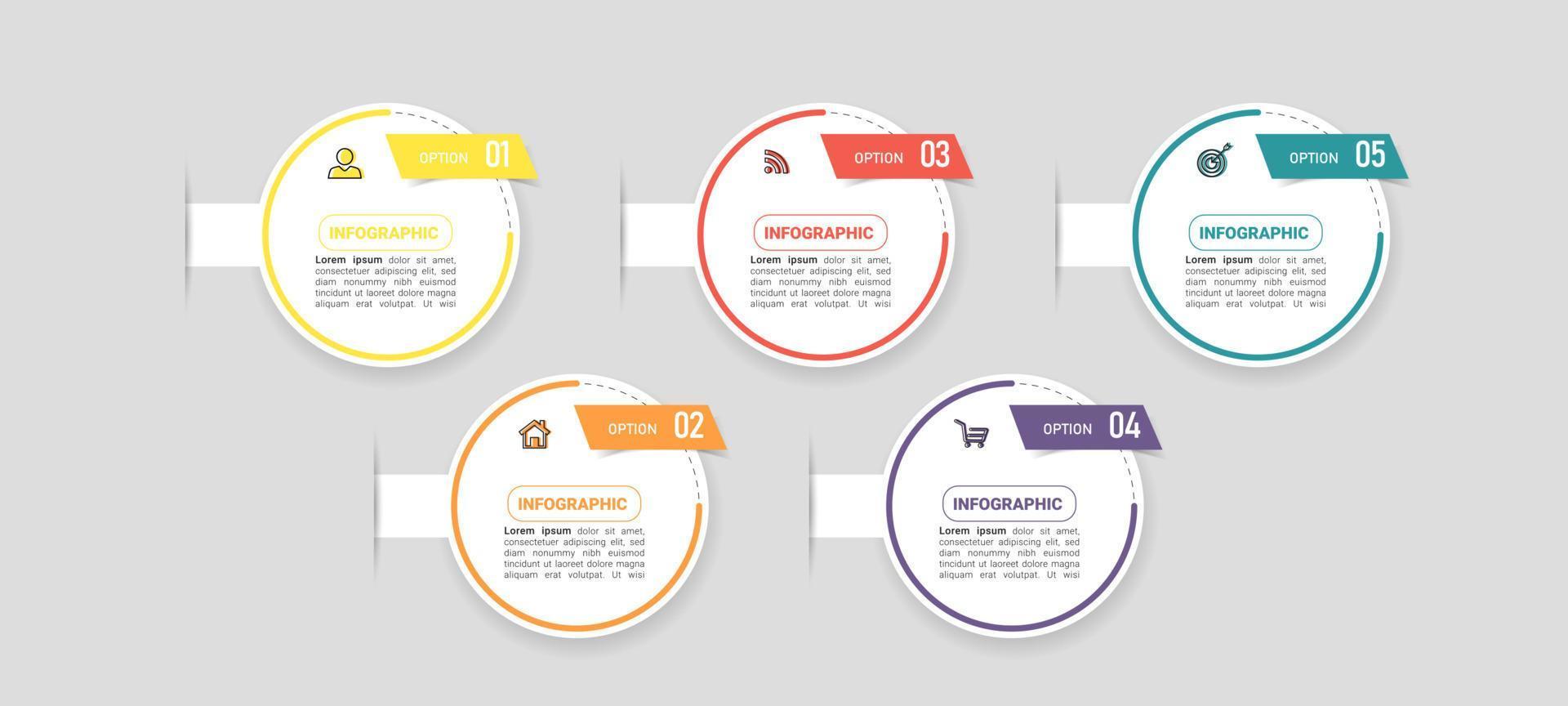 infografía de negocios abstracto colorido vector