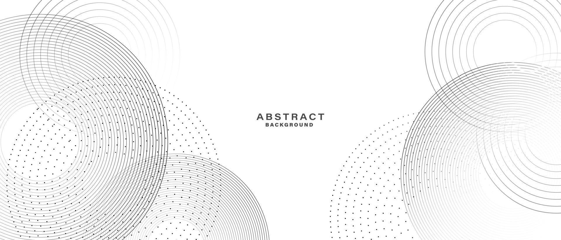 Abstract white background with black circle rings. vector