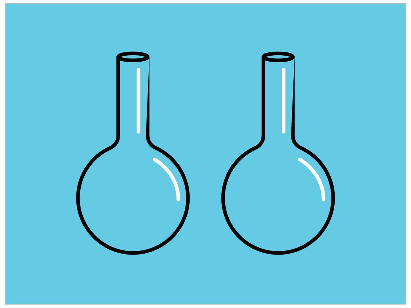 tube with liquid, volumetric flask vector