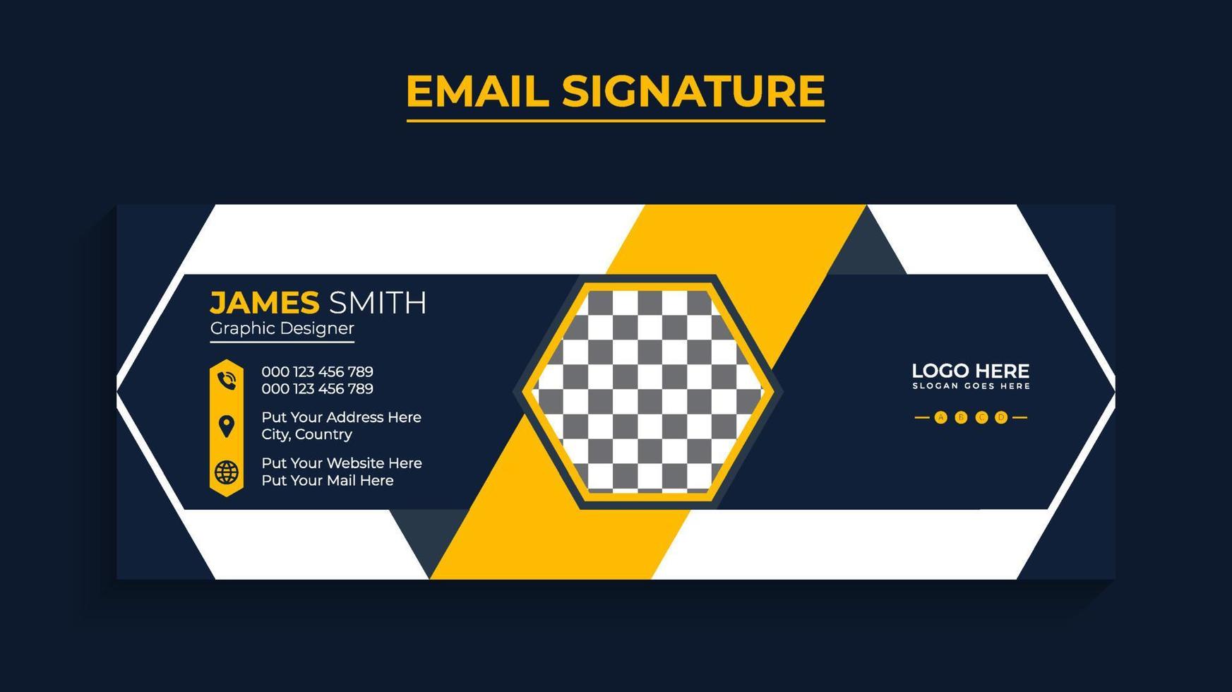 Professional modern Email signature or email footer Template design Free Download vector