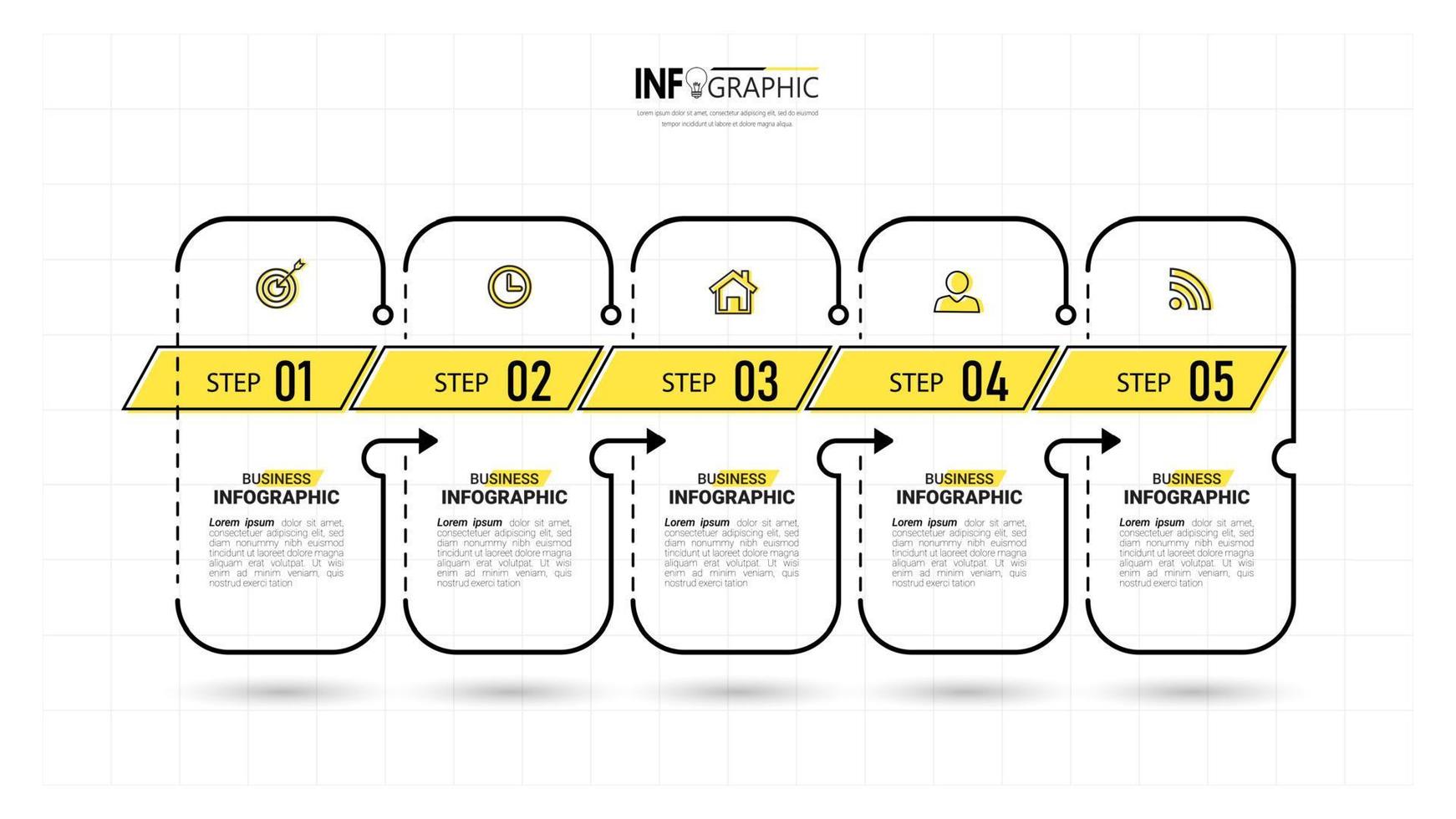 plantilla de diseño de infografías de línea de tiempo vector