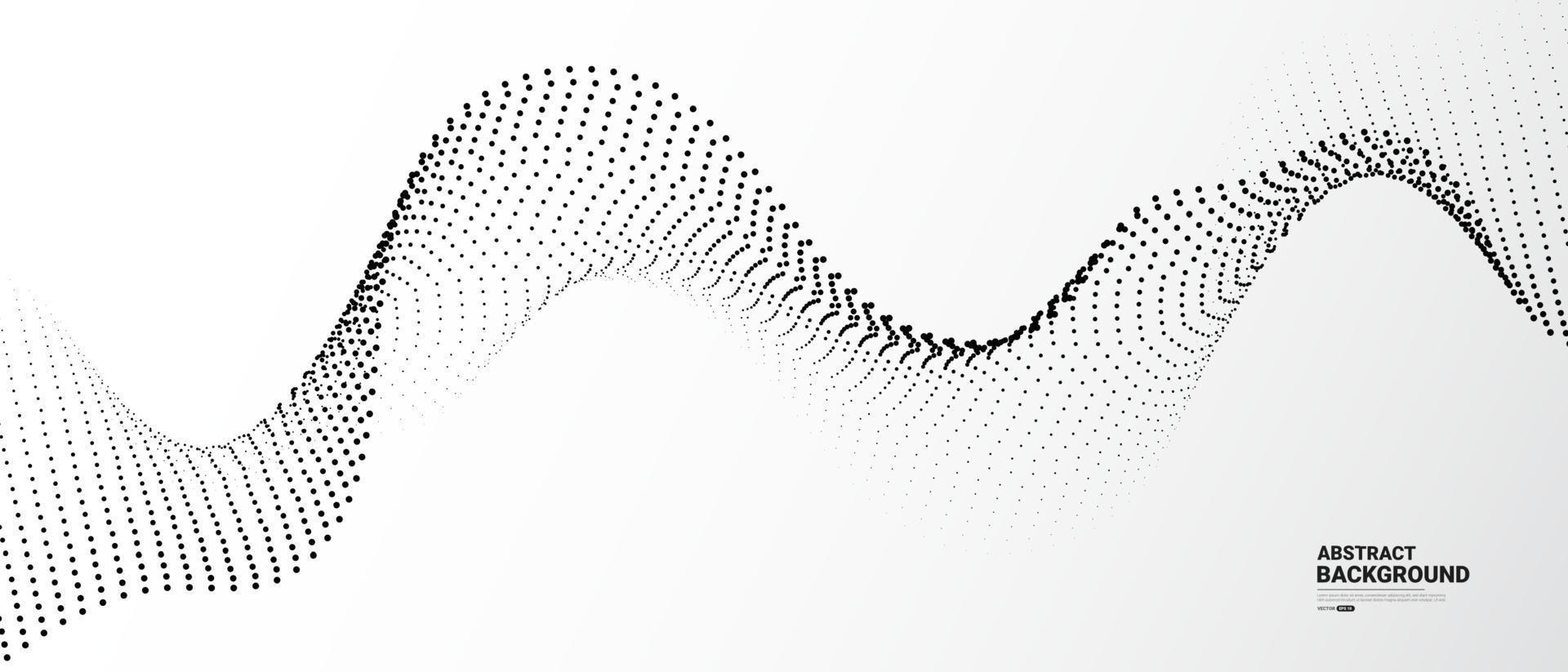 Grey white abstract background with flowing particles. vector