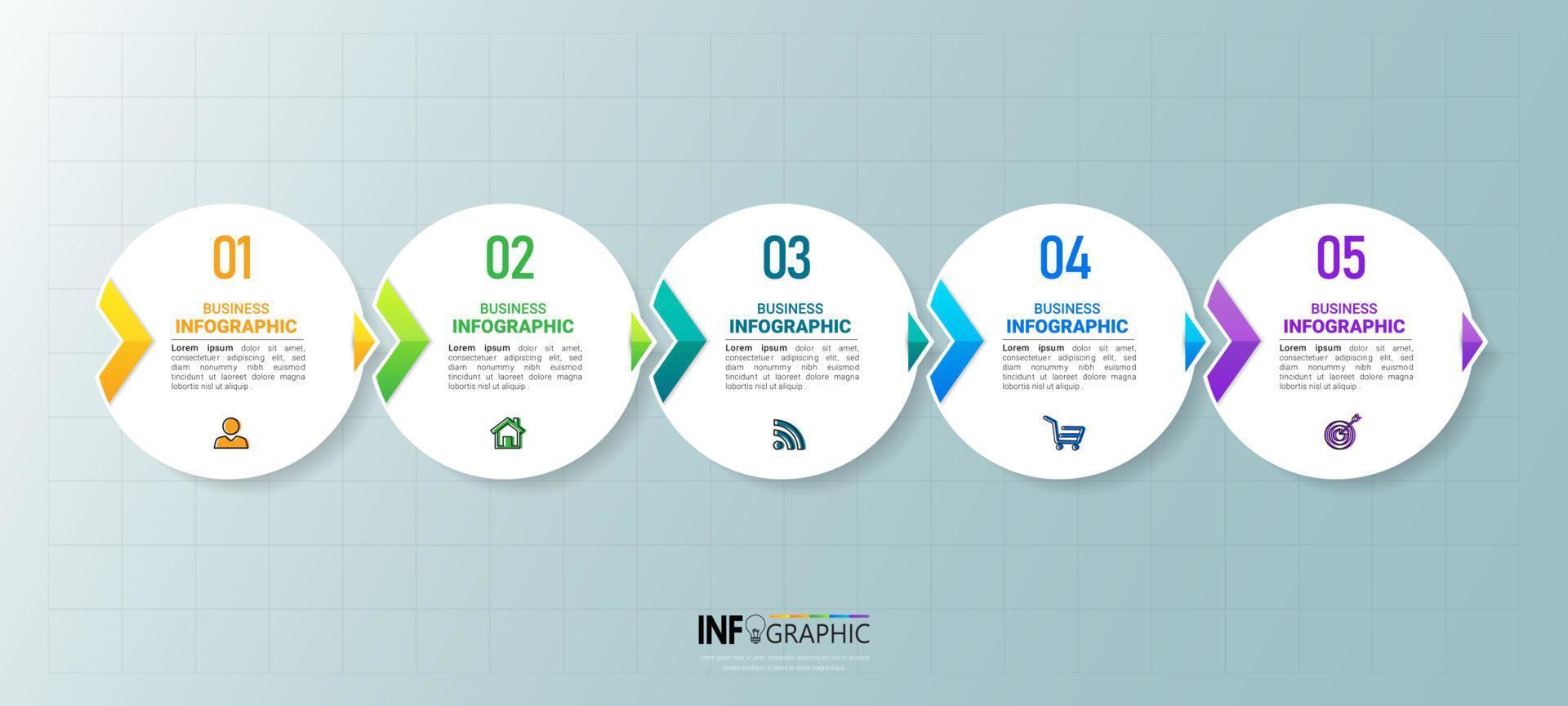 infografía de negocios abstracto colorido vector